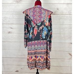 Johnny Was Sasha Hoodie Duster Floral Knit Cardigan